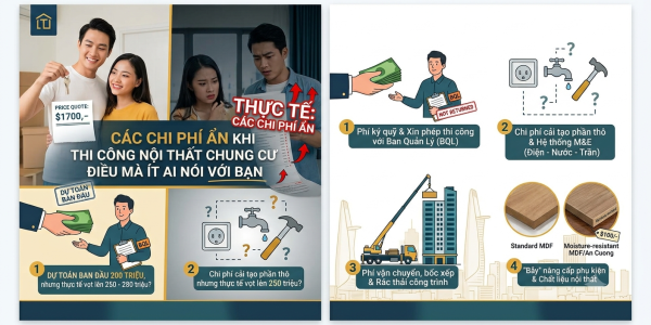 Bốc Phốt 4 Chi Phí Ẩn Khi Làm Nội Thất Chung Cư Tại TP.HCM & Cách Phòng Tránh