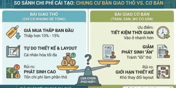 Mua Chung Cư Nhận Bàn Giao Thô Hay Cơ Bản Thì Tiết Kiệm Chi Phí Cải Tạo Hơn?